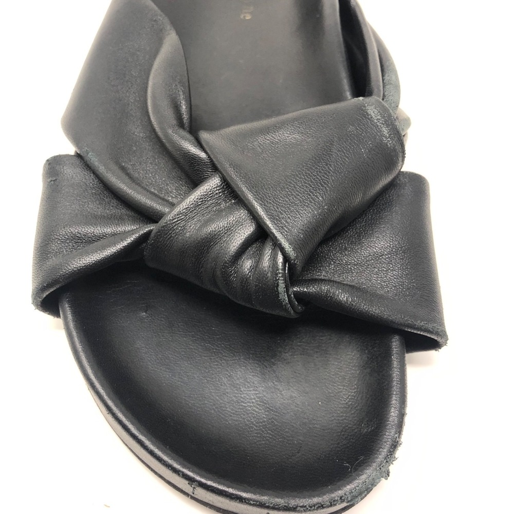 Jenni Kayne Leather Knot Sandal Womens 41 US 10.5 Black Chunky Romantic Boho - Picture 9 of 16